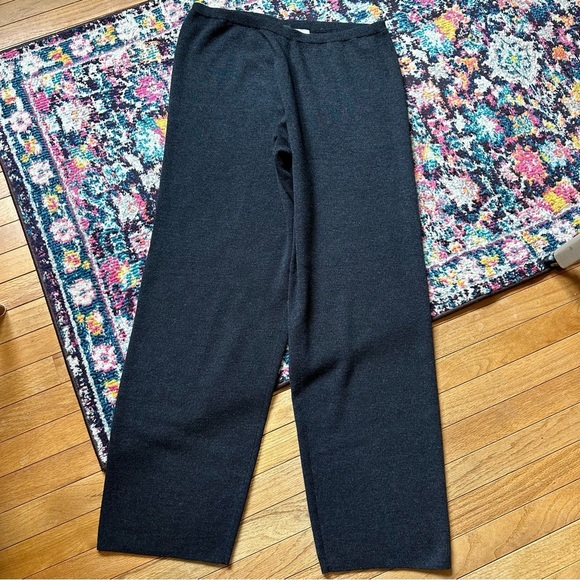 Eileen Fisher Merino Wool Pull On Flat Front Trousers Womens XL Charcoal - Picture 6 of 6